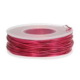 PATIKIL 100 Feet Aluminum Craft Wire, 1.0mm/18 Gauge Anodized Bendable Sculpting Aluminum Wire for Crafts Floral Wreath Jewelry Making, Burgundy