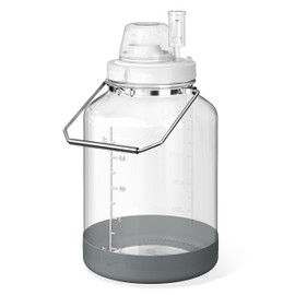 Daitouge 5 Gallon Glass Large Fermentation Jars, Wide Mouth Mason Jar for Mead Making, Brewing, Glass Water Jug with Stainless Handles, Leak-proof Pickle Jars Kimchi Container