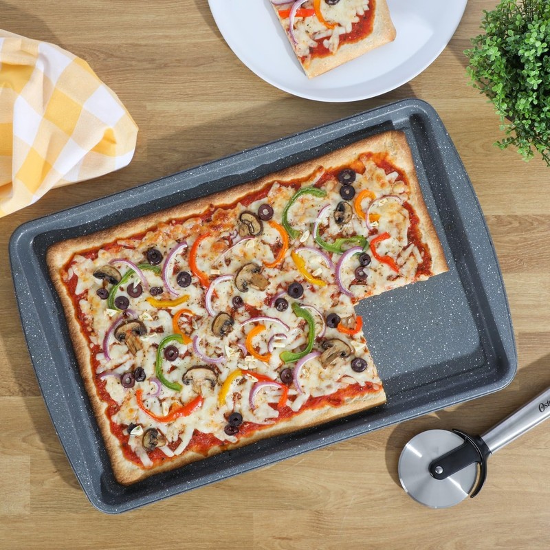 Oster Greystone 3 Piece Carbon Steel Nonstick Kitchen Baking Pans/Cookie