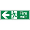 V Safety Fire Exit Arrow Left Sign - Landscape -