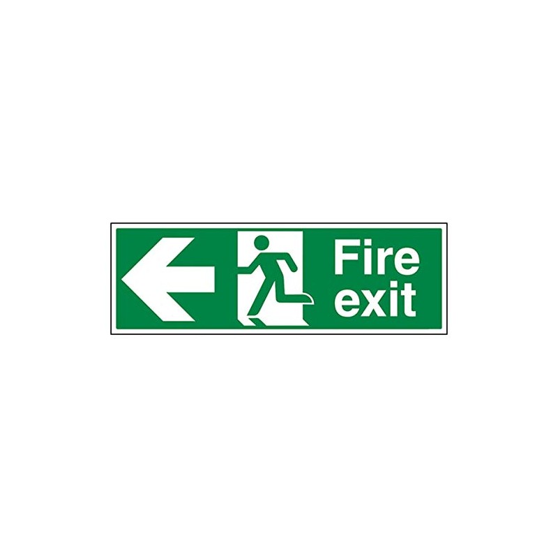 V Safety Fire Exit Arrow Left Sign - Landscape -