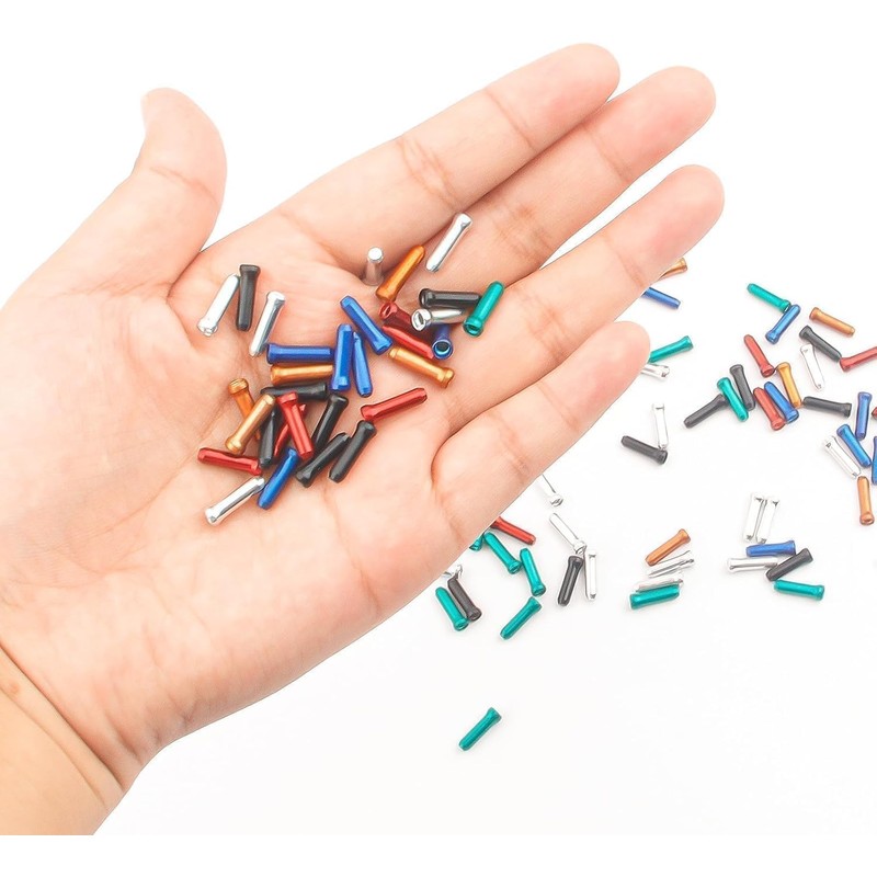 Bicycle Cable End Caps, 80-Pack Alloy Brake and Shifter Tips,