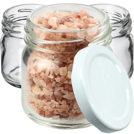 KADAX Mini Jars 40 ml, Preserving Jars, Spice Jars with Screw Lid, Jam Jars, Tasting Jars, Jam Jars, Small Honey Jars, Round Jars (Pack of 10, White Lids)
