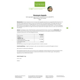Sanct Bernhard Florenzym-Kapseln | Vegan | Mit Bakterienkulturen (LAB2PROTM), Alpha-Amylase & Protease | 30 Kapseln