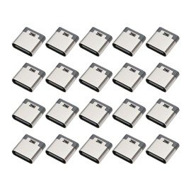 Create idea 20Pcs 2-Pin Type C Female Socket DIY Charging Port Connector Welding Wire for Electronics Power Port Solder Connector Port Repair DIY Projects