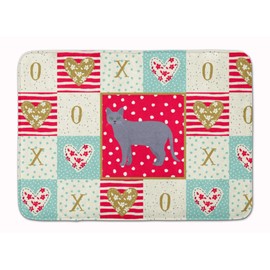 Caroline's Treasures CK5630RUG Korat #1 Cat Love Machine Washable Memory Foam Mat, Red, Bathroom Rug, Non-Slip Bath Mat, Durable Thick Washable Rugs for Kitchen, Bathroom Quick Dry, Decorative Artwork