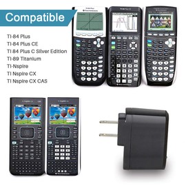 FOUCECLAUS UL Listed AC Power Charger Adapter for Texas Instruments TI-84 Plus CE Graphing Calculator, 5Ft Data Cable for TI-Nspire CX/TI-Nspire CX CAS/TI 84 Plus C Silver Edition Calculator