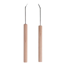 4Pcs Wooden Handle Loom Knit Hook Knitting Loom Hook Crochet Needle Hook Knifty Knitting Knitter Craft for Beginner Knitter and Crocheter