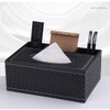 Tissue Box/Tissue Dispenser/Cosmetic Tissue Box, Multifunctional Storage Box, PU Leather,