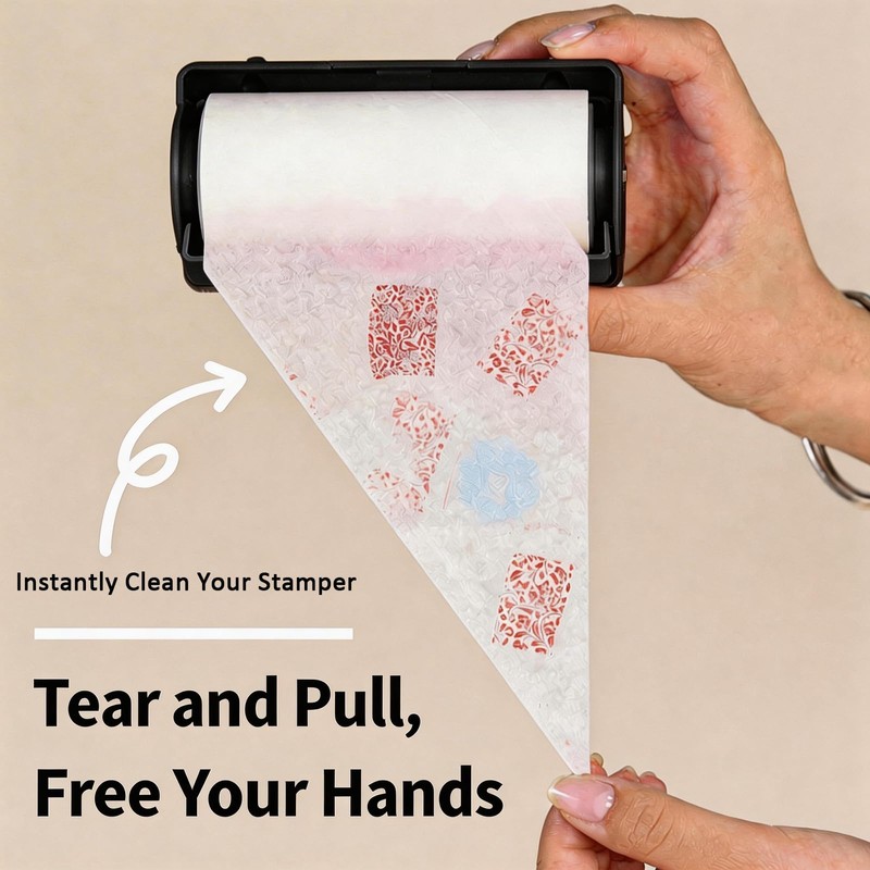 Nail Stamper Cleaner Paper, Refillable Disposable Nail Art Cleaning Stickers