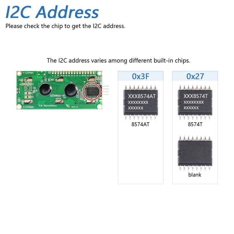 FREENOVE I2C LCD 1602 Module (2 Pack), New Type IIC