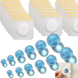 12PCS Ball-Shape Belly Button Plug Post Tummy Tuck Belly Button Shaper Tummy Tuck for Liposuction or Umbilical Hernia Repair （6 Different Sizes, 2 of Each + 20pcs Medical Tape） (Blue)