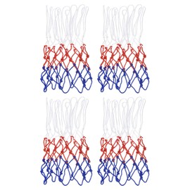 PATIKIL 18.5" 5.5mm Basketball Net Replacement, 4 Pack Polyester Basketball Hoop Net Rim Nets Sturdy All Weather for Indoor Outdoor, White Red Blue