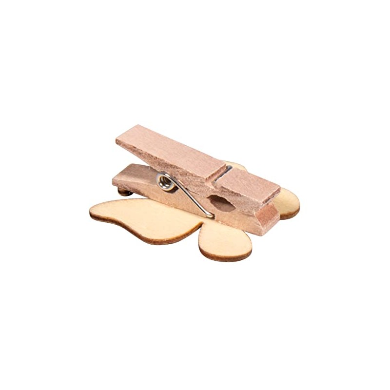 Rayher Wood Clothes pegs Butterfly + Bird, Coloured, 3-3.5cm, tab-Bag