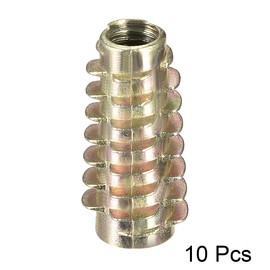 sourcing map Furniture Threaded Insert Nuts Zinc Alloy Hex-Flush M6 Internal Threads 25mm Length 10pcs