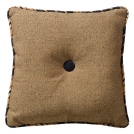 HiEnd Accents Ashbury Tufted Throw Pillow, 18" x 18", Black & Tan