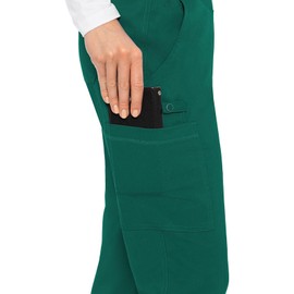 Med Couture Women's Yoga Pull-On Pant with 7 Pockets Ultra-Soft Rib-Knit Waistband and 2-Way Stretch Technology - MC7739, M, Hunter Green