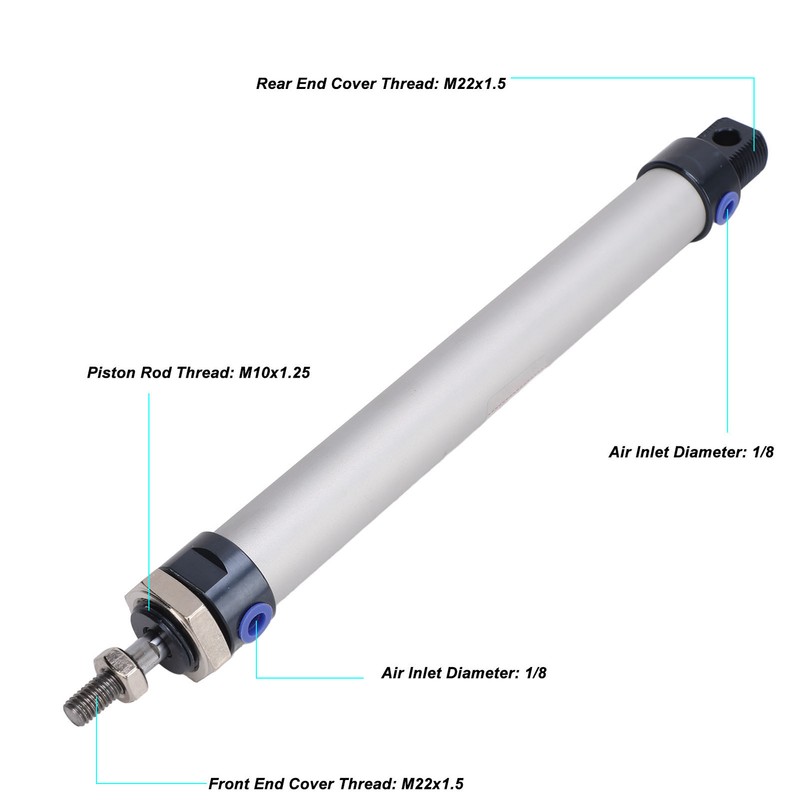 Compact Air Cylinder Aluminum Alloy Pneumatic Cylinder 20mm Bore 150mm