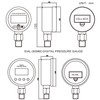 MEASUREMAN 3-1/8" dial, Digital Hydraulic Industrial Precision Pressure Gauge with