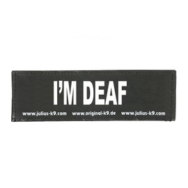 Interchangeable Patches, 1 pair, I'M DEAF, Size: Small, Black