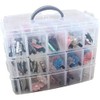 Qezodsx Stackable 3-Tier Clear Plastic Organizer Multi Layer Storage Box