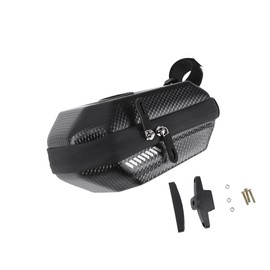 QUARKZMAN Fahrradsatteltasche Fahrradtasche Mit Reflektierendem Streifen Satteltasche Für MTB Und Rennräder Bietet Stauraum Carbonfaser-Optik Schwarz 1 Stück