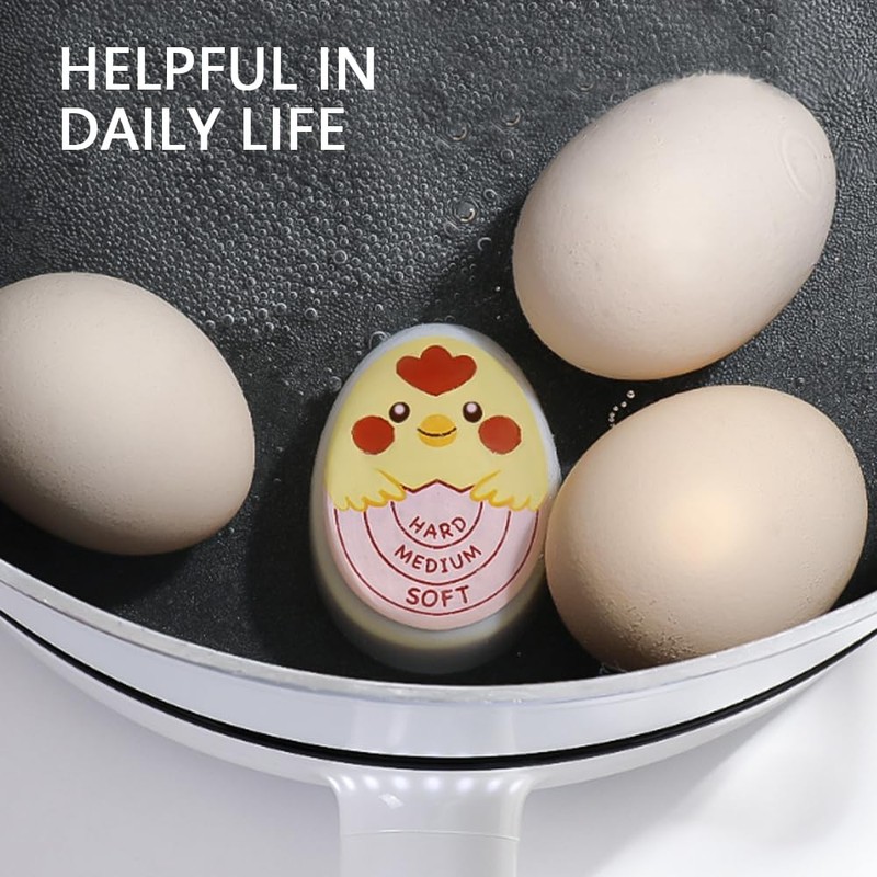 ANMEISH 2Pcs Egg Timer,Colour Changing Boiled Egg Timer, Reusable Egg