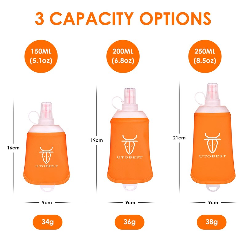 UTOBEST Soft Flask 150ml TPU Hydration Bottle for Running Sports
