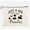 Cute Panda with Lettering Cosmetics Travel Bag with Zipper Pouch