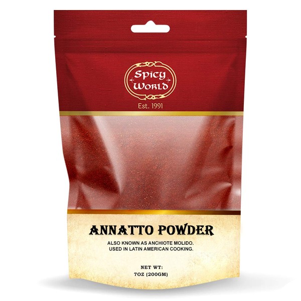 Annatto Powder 7 Oz | Annatto Seed Ground | Achiotee Seed | By Spicy World Product