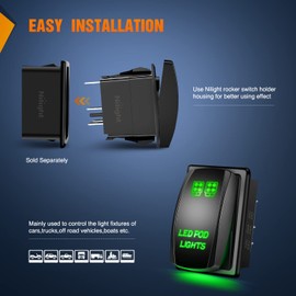 Nilight Nilight LED POD Lights Rocker Switch Led Light Bar Switch 5Pin Laser On/Off switches 20A/12V 10A/24V Switch with Jumper Wires Set for Cars,Trucks,RVs