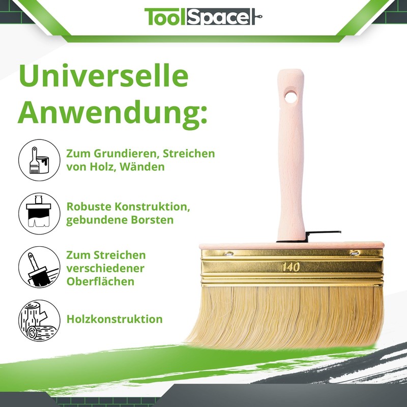 ToolSpace Quast 140 mm Professional Surface Brush, Ceiling Brush, Paste