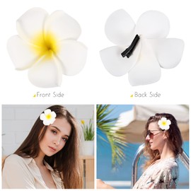 Frcolor Hair Clips, Flower Hairpins, Plumeria Flowers, 3.5 inches (9 cm), Hair Ornaments, Flowers, Artificial Flowers, Headdress Flower Clips, Hair Accessories, Hair Clips, Hair Accessories, For