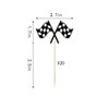 Sleyberoy Checkered Flag Racing Cupcake Toppers-Racing Flag Finish Line、Flags Race