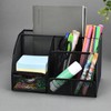 Mesh Office Desktop Organizer Multifunctional Metal 7 Compartments Pen Holder