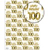 Brainbox Candy 100th Birthday Wrapping Paper - 2 Sheets of