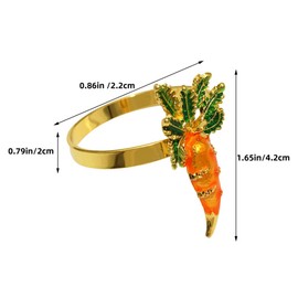 WRITWAA 6 Pcs Easter Napkin Rings Set, Metal Carrot Design Napkin Holders for Dining Table Decor, Perfect for Spring Celebrations and Holiday Gatherings