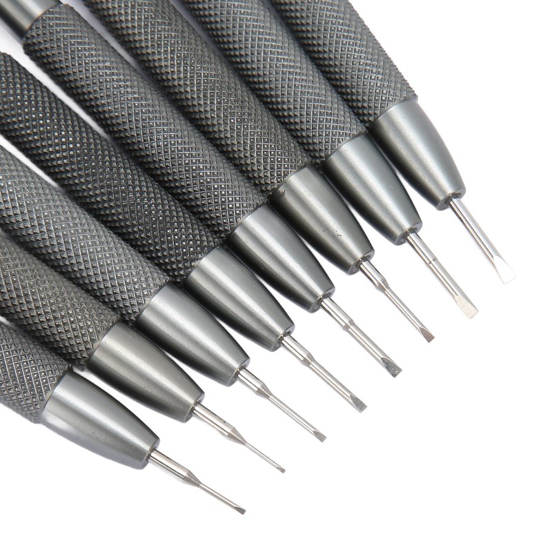 8 Pcs Watch Screwdriver Set 0.6 To 2mm Precise Slot