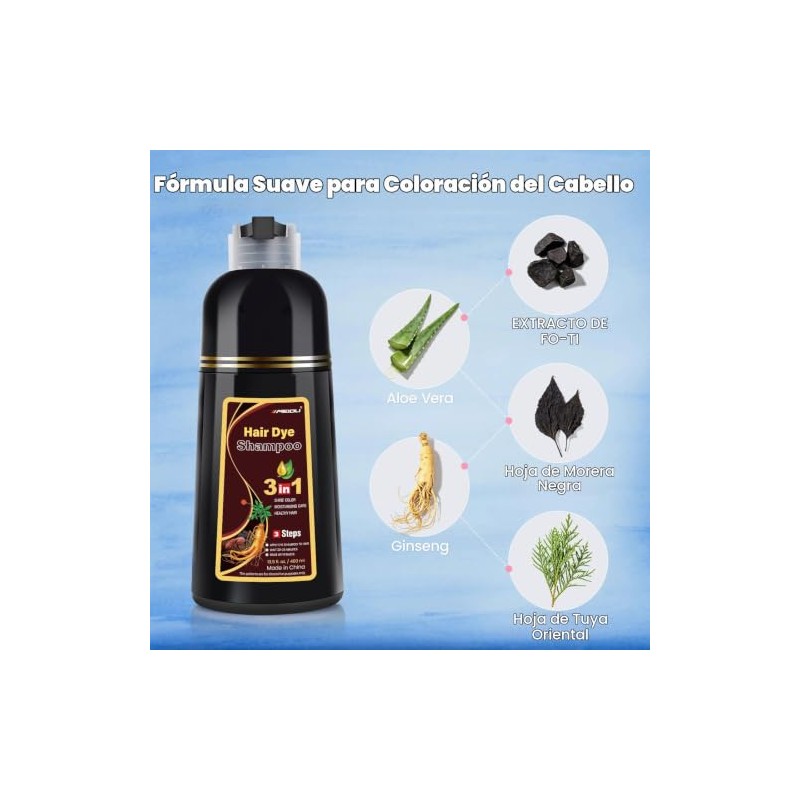 Iiimeidu Tinte Cabello Shampoo Gris Negro Ingredientes Herbolarios Mujeres Hombres