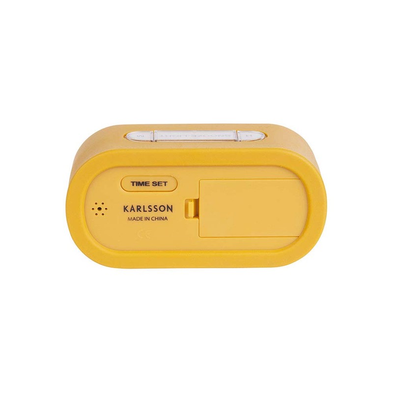 Karlsson KA5753YE LCD Backlit Digital Alarm Clock Gummy Rubberized ABS