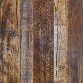 Hopeak Faux Wood Wallpaper Peel and Stick Self-Adhesive Vinyl Decorative Wallpaper Removable 17.5 x 118 Inches Brown