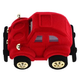 TEHAUX Caja de Anillos de Compromiso Diseño de Coche de Peluche Joyero para Pendientes Interior de Terciopelo Organizador Compacto para Boda y Obsequi