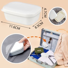 Pack of 2 Portable Travel Soap Boxes, Waterproof Soap Container with Lid, Soap Box, for Home, Bathroom, Hiking, Travel, Camping and Other Outdoor Activities (11.6 x 8.5 x 4.7 cm)