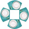 PIGCHCY Wedge Shaped Placemats for Dining Table Cross-Weave Washable Vinyl