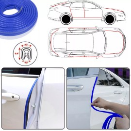Unbranded 10Feet Car Door Edge Guard Moulding Trim Strip Metal Rubber Seal Protector Blue