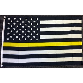 Thin Yellow Line - 3x5ft Poly Flag - Support Security Guards!