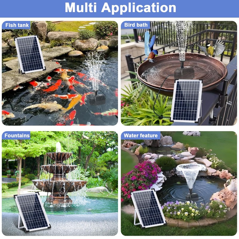 Solar Water Fountain Solar Powered Water Fountain 264GHP Solar Fountain