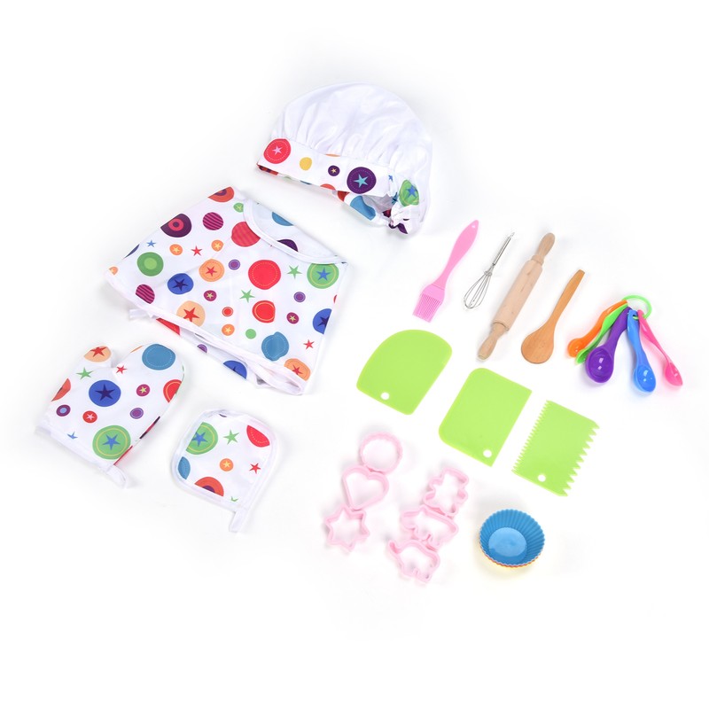26 Pcs Children Chef Set Washable Safe Kids Chef Role