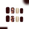 Fall Press on Nails Medium Square Fake Nails Autumn Ombre