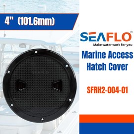 SEAFLO 4" - 8" Black Circular Non Slip Inspection Hatch w/Detachable Cover (4")